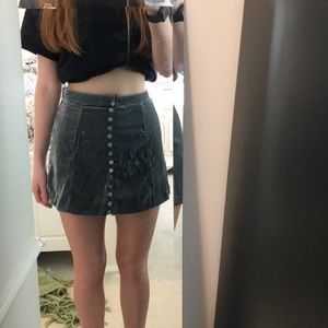 Blue/Silver Velvet Skirt